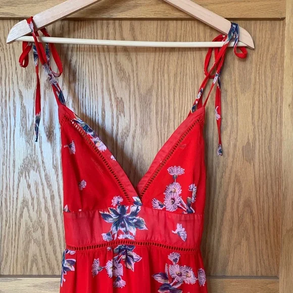 bohme red dress Amy Floral Maxi Dress in Red